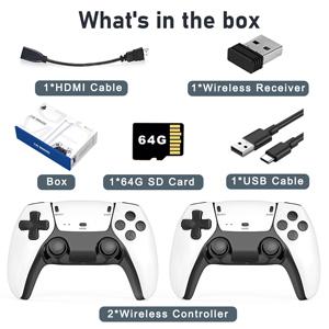 M15 Wireless Retro Game Console - Retro Play Game Stick,Nostalgia Stick Game,9 Classic Emulators,4K HDMI Output,Plug and Play Video Game Stick Built in 20000+ Games with 2.4G Wireless Controllers(64G)