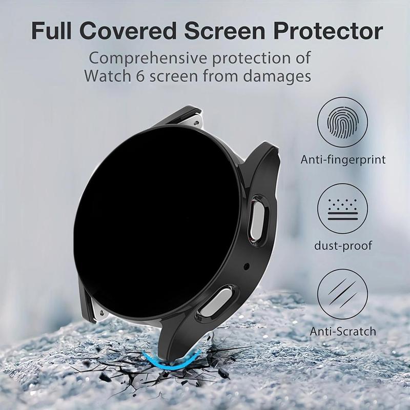 Screen Protector Case, 2 Counts All-around Cover Screen Protector, Smart Watch Accessories for Samsung Galaxy Watch 7 40mm 44mm