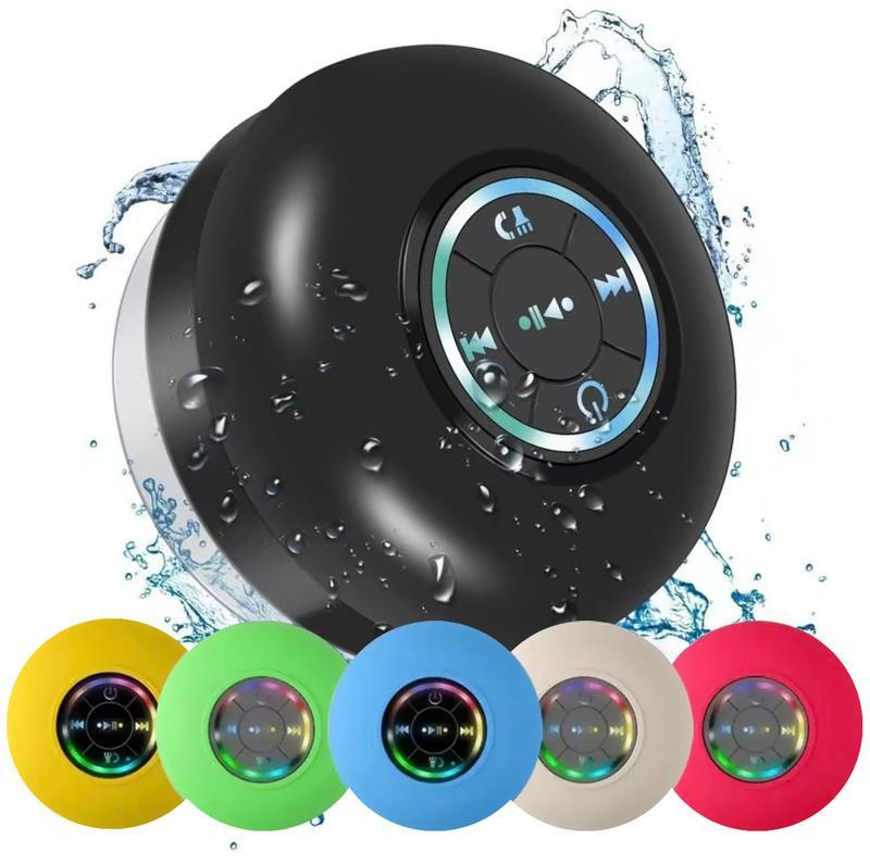 LED Bluetooth Speaker Wireless Waterproof Speaker with RGB Light, Rechargeable Battery for Smartphones and Audio Devices light speaker shower speaker