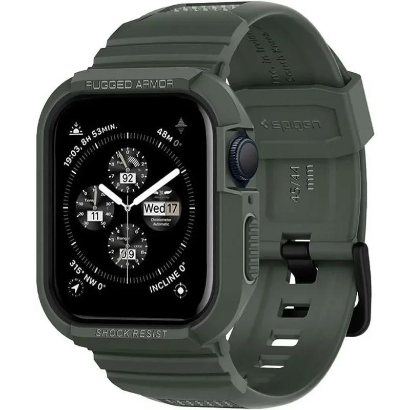 Rugged Armor Pro Designed for Apple Watch Ultra 2 49mm Rubber Case with Band Series 9 8 SE2 7 6 SE 5 4 45 44mm 41mm 40mm Correa