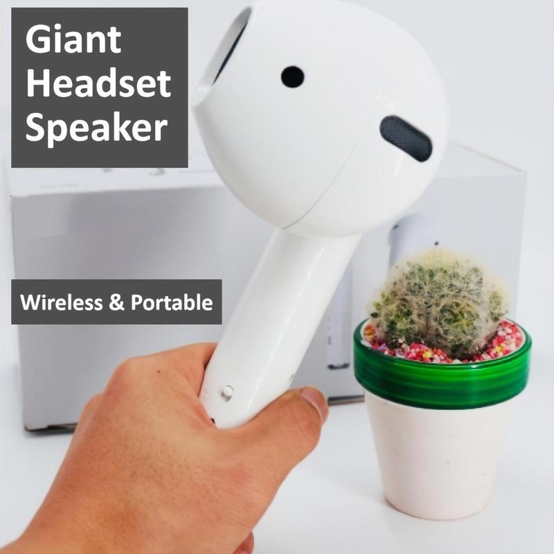 2024 New Wireless Earphone Shape Speaker, USB Charging Support Microphone FM Radio TF Card Wireless Loudspeaker, 360° Stereo HiFi Sound Portable Speaker