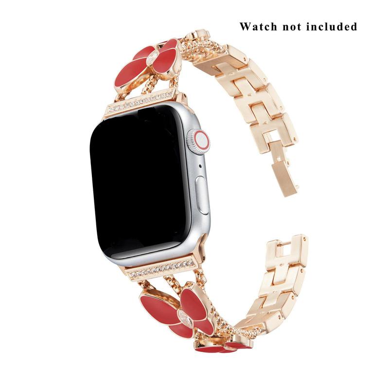 Butterfly Design Watch Band for Apple Watch (Band Only), Fashionable Watch Band for Women, Replacement Watch Band for Apple Watch Series 9 SE Series 8 7 6 5 4 3 2 1