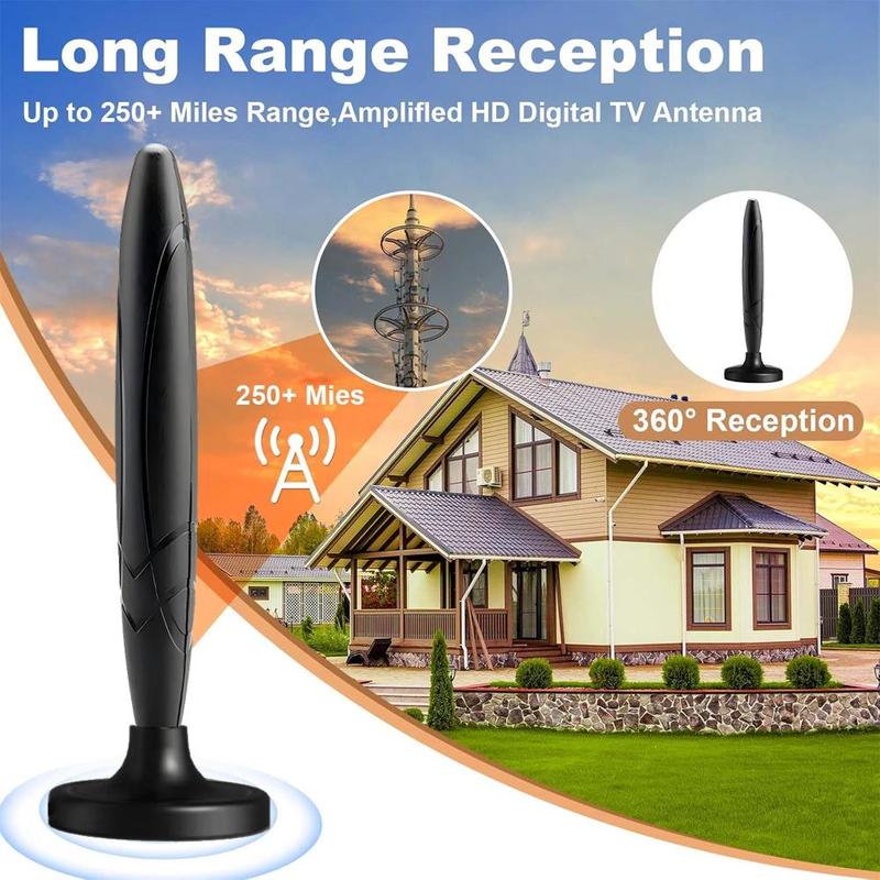 TV Antenna, Portable Design TV Antenna with Enhancer, Long Range TV Antenna, Audio & Video Accessories for Home & Office