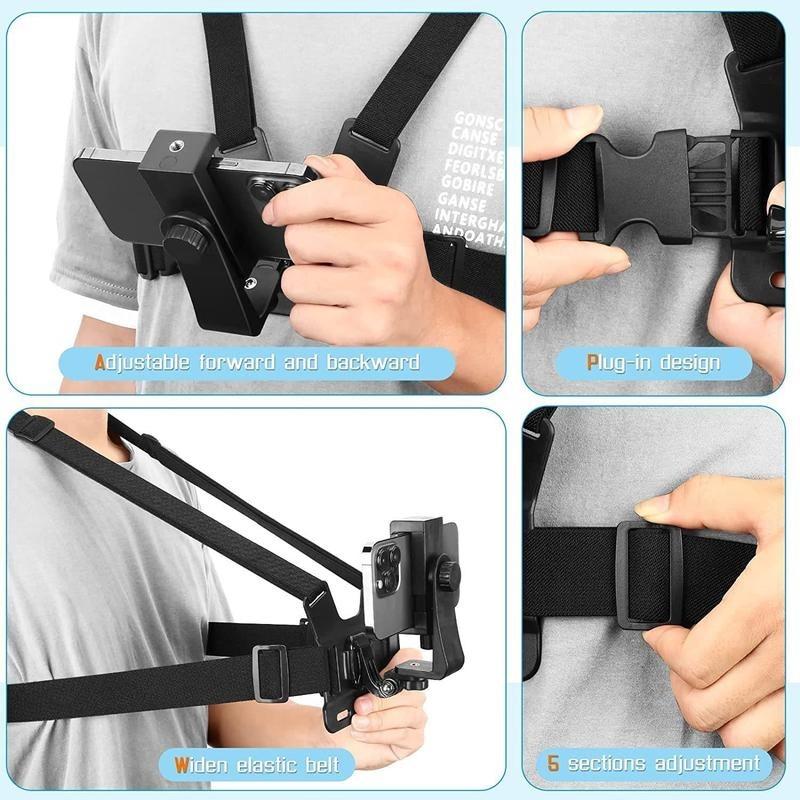 New Magnetic Neck Mount for Phones, Neck Cell Phone Holder POV Vlog Selfie Mount Hand Free Phone Neck Holder Chest Stand Strap Video Recording for iPhone 15 14 13 12 Series Android Phones,Action Camera Accessories Smartphone