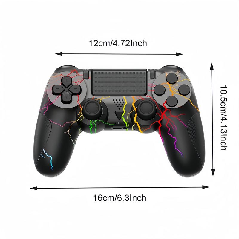 P4 Wireless Game Controller, 1 Count Rechargeable RGB Light Gamepad, Six-axis Gyroscope Bluetooth-compatible Gamepad, Gaming Accessories