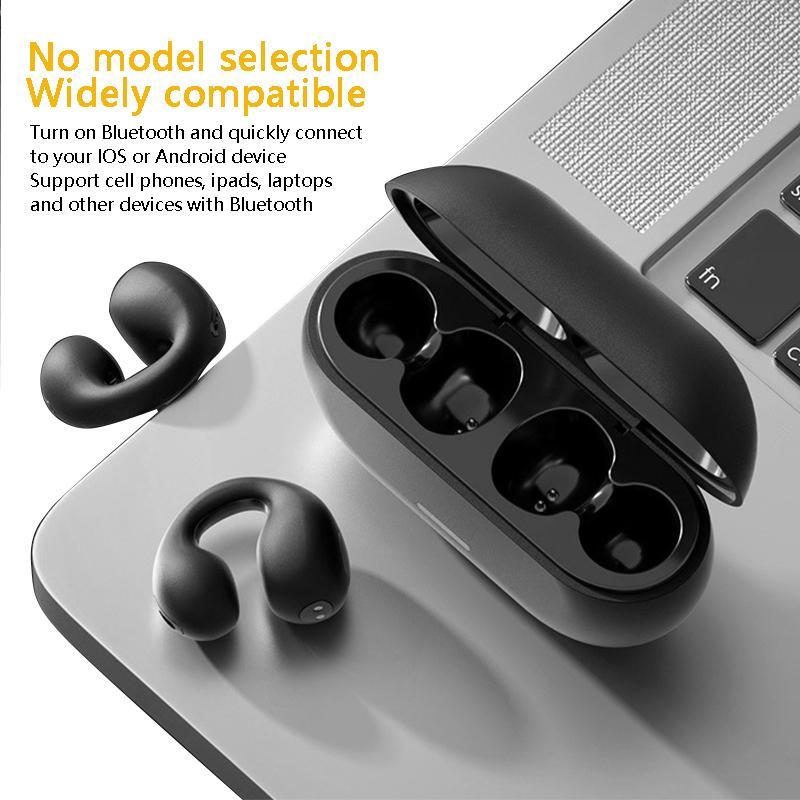 Wireless Ear Clip Headphone, 1 Count Mini Open Ear Headphones Wireless Bluetooth-compatible for Gym Running Sports Workout Cyclin