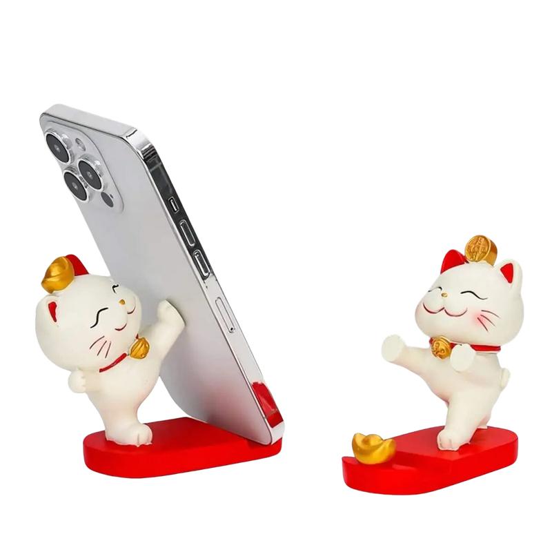 Mobile Phone Stand Accessories - Cute Aesthetic Fortune Lucky Cat Cellphone Smartphone Holder Mount