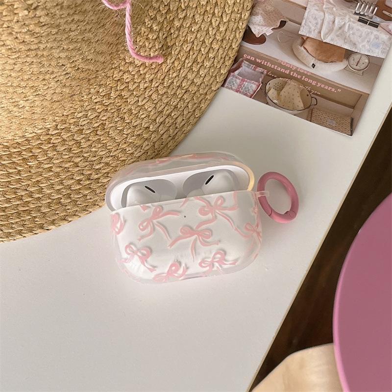 Clear Bow Pattern Earphone Case Cover, Shockproof & Scratch-resistant Earphone Protective Cover, Portable Design Earphone Case Cover for AirPods