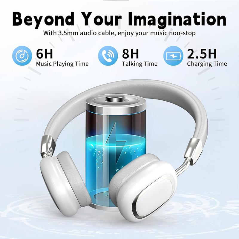 Bluetooth Wireless Headset, HiFi Stereo, Suitable for Mobile Phones, Computers, etc., ENC Noise Cancellation, Low Latency Gaming Headset with Microphone