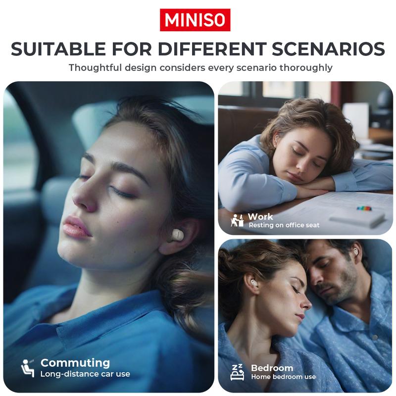 MINISO X10 AI Translation Bluetooth Sleep Wireless Earbuds Noise Blocking Earbuds for Sleep Comfortable Fit Bluetooth 5.4 Earphones for Unlimited Sleep Sounds Side Sleeper In-Ear Wireless Headphones Sleeping Bluetooth EarBuds