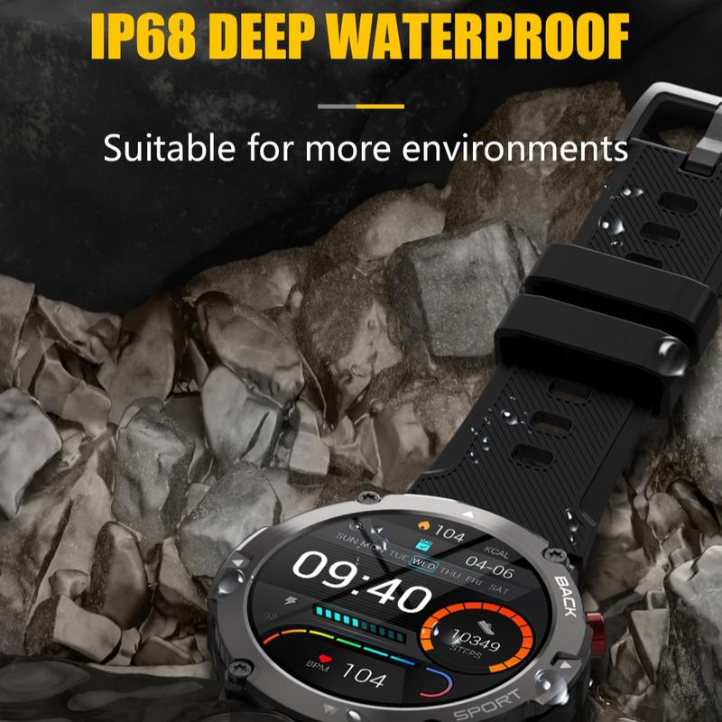 SmartWatch support Bluetooth call, support drag and drop operation + split screen function,19 sports modes,1.32-inch high-definition large screen,low-power, long battery life, waterproof Devices Wearable Smartphone Wristwatch