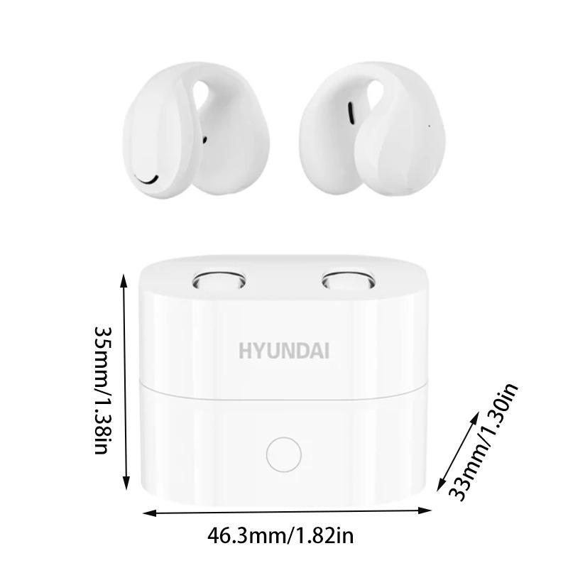 HYUNDAI Clip-on Design Wireless Headphones, 1 Pair Summer Noise Cancelling Headphones with Mic, HD Sound Effect BT Gaming Sports Music Wireless Earbuds for Men & Women