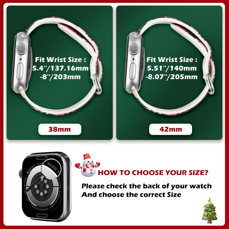 Christmas Series Soft Silicone Watch Band (Band Only), 1 Count Adjustable Watch Band for Women & Men, Wearable Accessories Compatible with Apple Watch Series