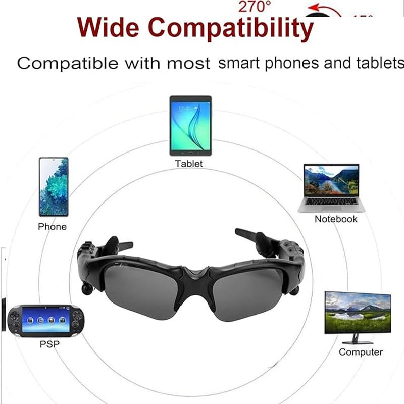 Smart Sunglasses Headset Headphone Bluetooth Wireless Music Sunglasses Headsets Compatible with iPhone Samsung and Phones PC Tablets Audio Electronic