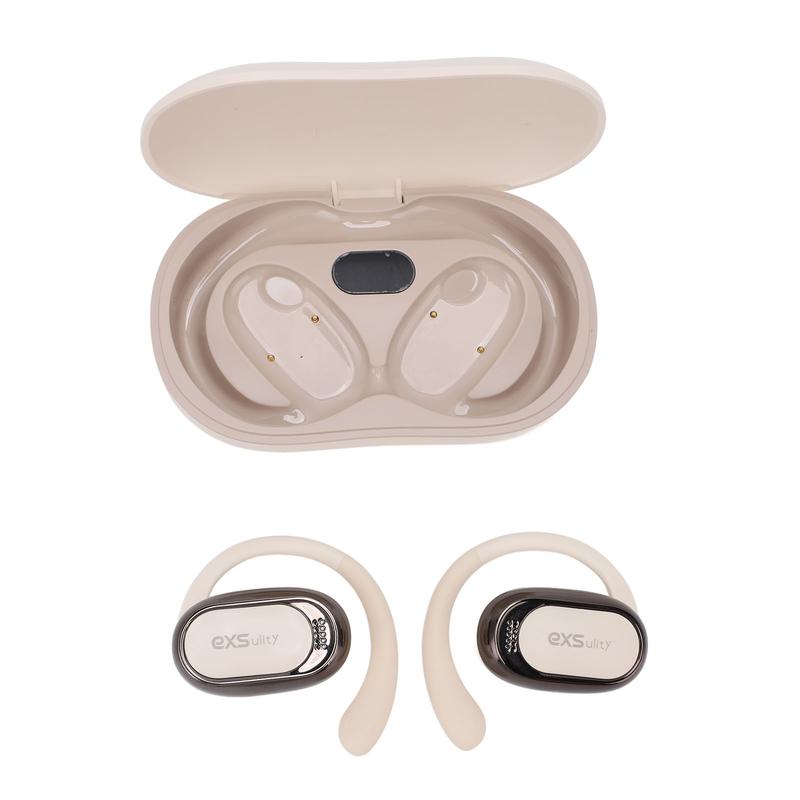 EXS ulity Bluetooth translation earbuds Support 144 languages ​​High-precision real-time translation earbuds Built-in microphone With ear hook 50 hours of ultra-long standby Earbuds LED display Charging box