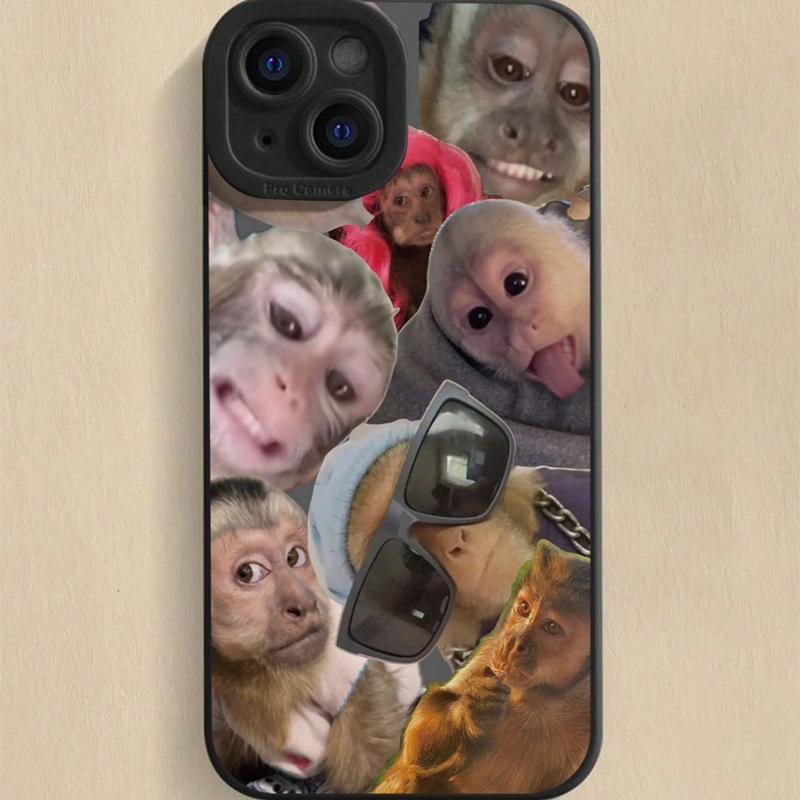 Cute Monkey Pattern Phone Case, Total Protective Shockproof Phone Cover, Fashion Phone Accessories Compatible with iPhone 11 12 13 14 15 16 Pro Max