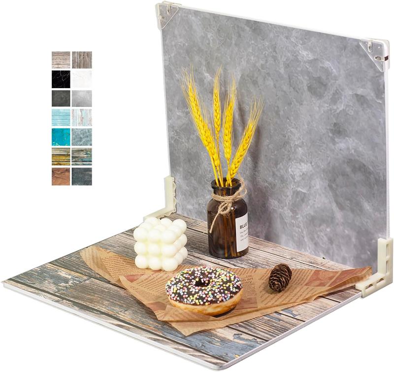 Food Photography Photo Backdrops Board 7 Pcs 12Patterns Product Background Table Top Kit - Flat Lay Props for Jewelry Medium Size Products, Business, Online Business Accessories Camera Picture Video Blogger Influencer 16X13In