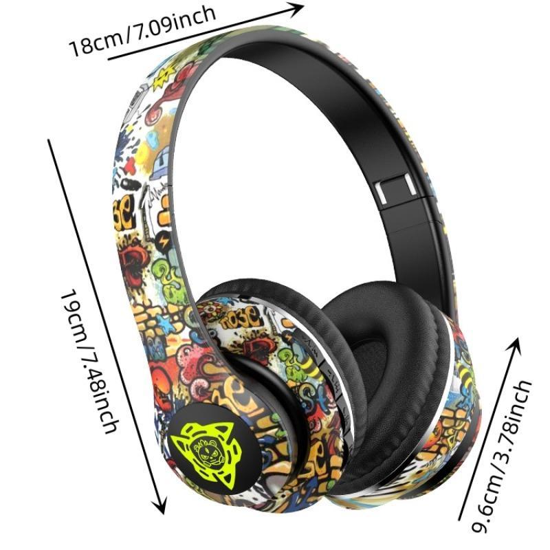 Animal Pattern Over Ear Headphones, 1 Count Halloween Themed HiFi Stereo Sound Wireless BT Gaming Headset, Earphone, Stereo Noise Cancelling Headphone for Game Sports