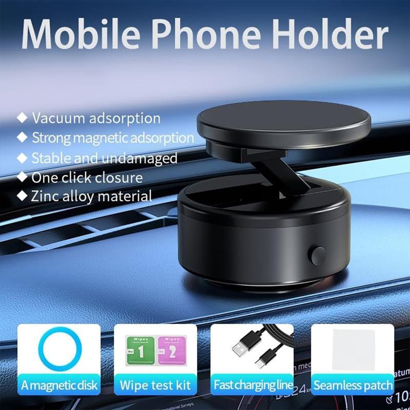 360 Degree Rotatable Car Magnetic Phone Holder, Electric Vacuum Magnetic Suction Car Phone Mount, Vacuum Glass Mirror Adsorption Magnetic Suction Cup Car Phone Mount for Windshield Dashboard