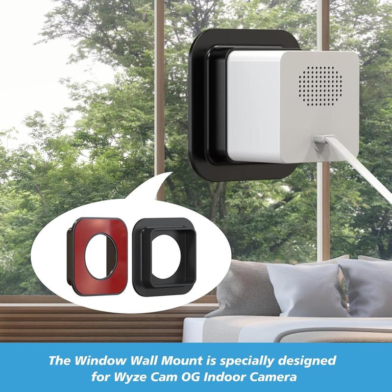 Window Mount Comaptible with Wyze Cam OG,  Adhesive Mounting Bracket, Window Holder Through Glass (2 Pack,Camera is Not Included)