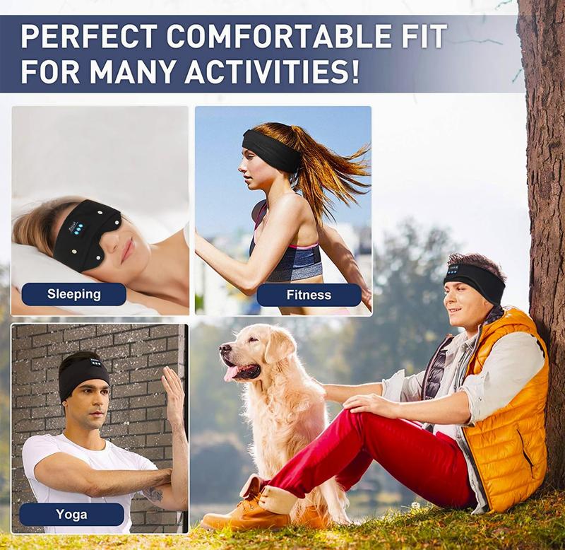 Bluetooth Sleep & Sports Headphones - Comfortable eye mask with wireless music for side sleepers, ,Electronic Earphones with HD Audio & Earbud,collapsible buckle design is also suitable for sports, one thing dual use. Headset for Housework,Travel,Running