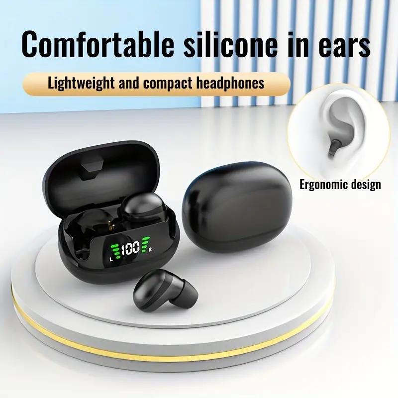 Fall Wireless Headphones, In-Ear Audio Earbuds Wireless Noise Cancelling Headphones, Gaming Headset with Digital Display, Travel Gadgets 2024, High Sound Quality Earphones for Work, Class, and Sleep