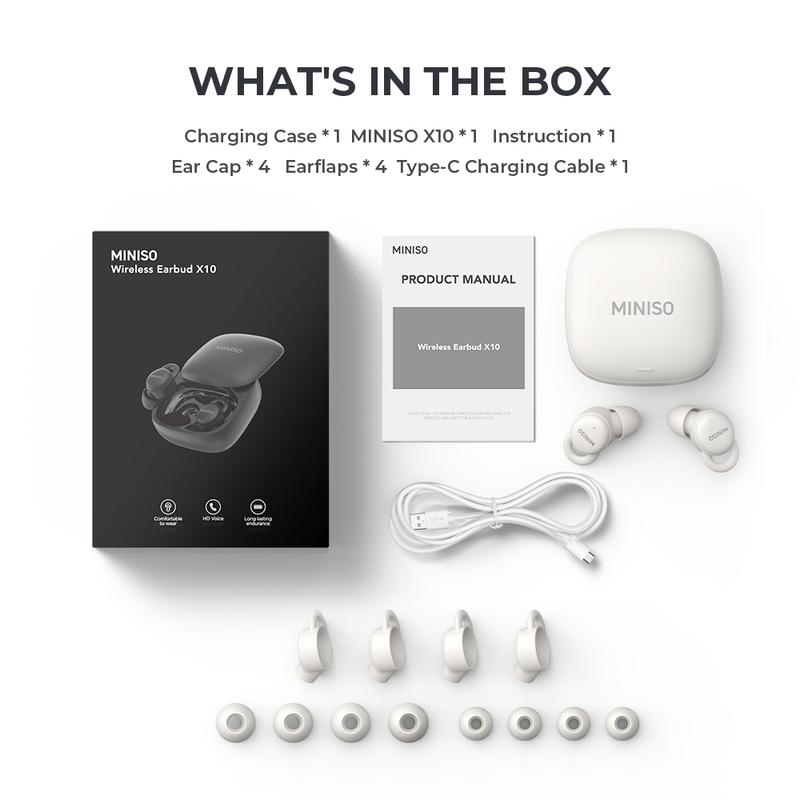 MINISO X10 AI Translation Bluetooth Sleep Wireless Earbuds Noise Blocking Earbuds for Sleep Comfortable Fit Bluetooth 5.4 Earphones for Unlimited Sleep Sounds Side Sleeper In-Ear Wireless Headphones Sleeping Bluetooth EarBuds