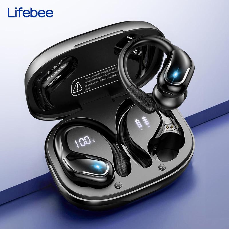 LIFEBEE Wireless In-ear Design Earphone, Wireless Earphone with LED Power Display, Bluetooth-compatible 5.3 Headphones with ENC Noise Cancelling Mic for Sports