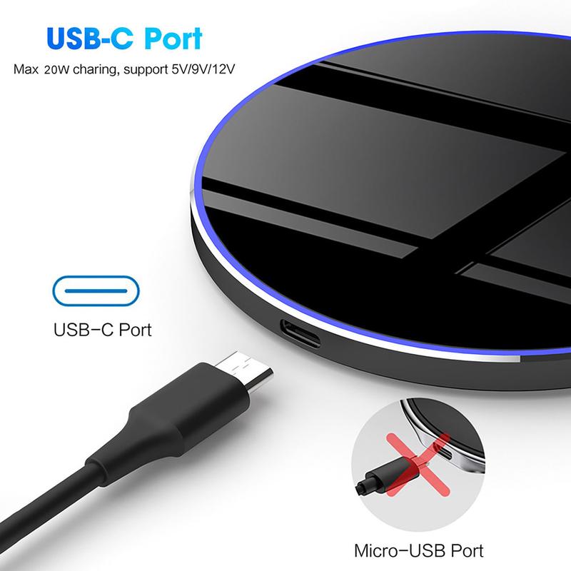 PDKUAI 20W Wireless Charger Phone Fast Charging Pad for iphone 16 15 14 13 12 11 X Samsung galaxy S24 S23 S22 S21 S20 Smartphone Cellphone wireless charger