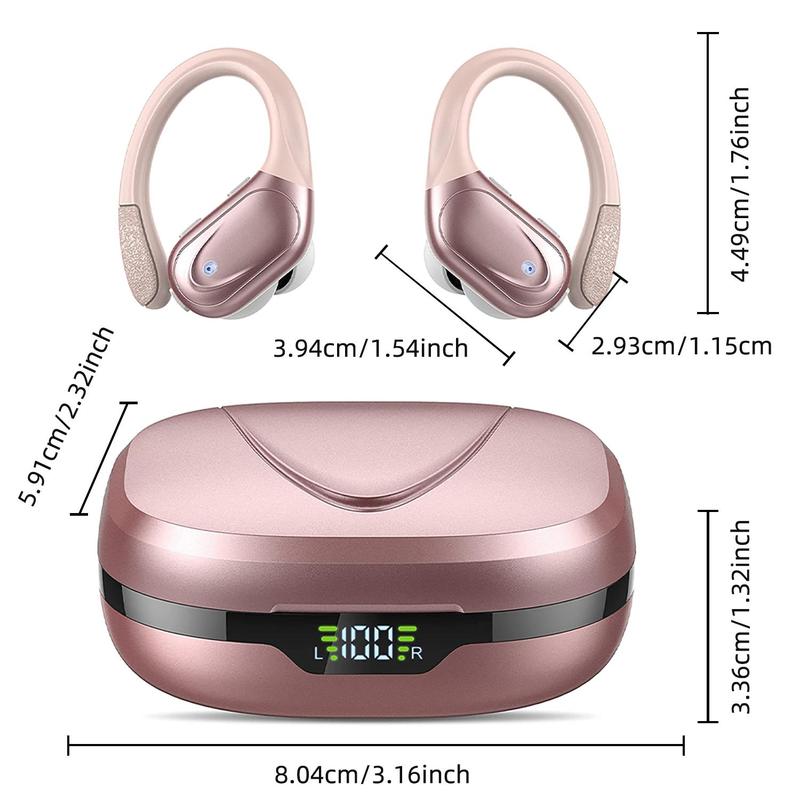 Fall Ear Hook Design Wireless Headphones with Mic, Stereo Sound Bluetooth-compatible Gaming PC Earphone for Summer, Portable Waterproof Sports Earbuds for iPhone & Android Phone, Electronic Audio & Video Product, Spring Season Gifts