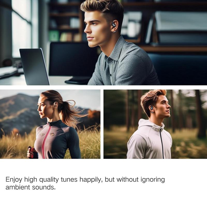 TUINYO Open Ear Headphones, Bluetooth 5.4 Wireless Earbuds with LED display 25Hrs Playtime, Premium Sound True Wireless Open -BEar Headphones IPX5 Waterproof for Sports, Driving, Office