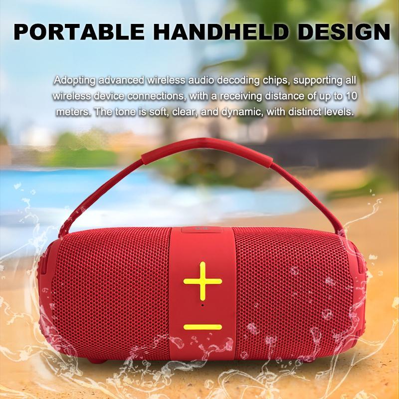 T&G Portable Wireless Speaker, Rechargeable LED Light Stereo Speaker, Outdoor Speaker Supports USB TF FM Broadcasting Music for Camping, Travel