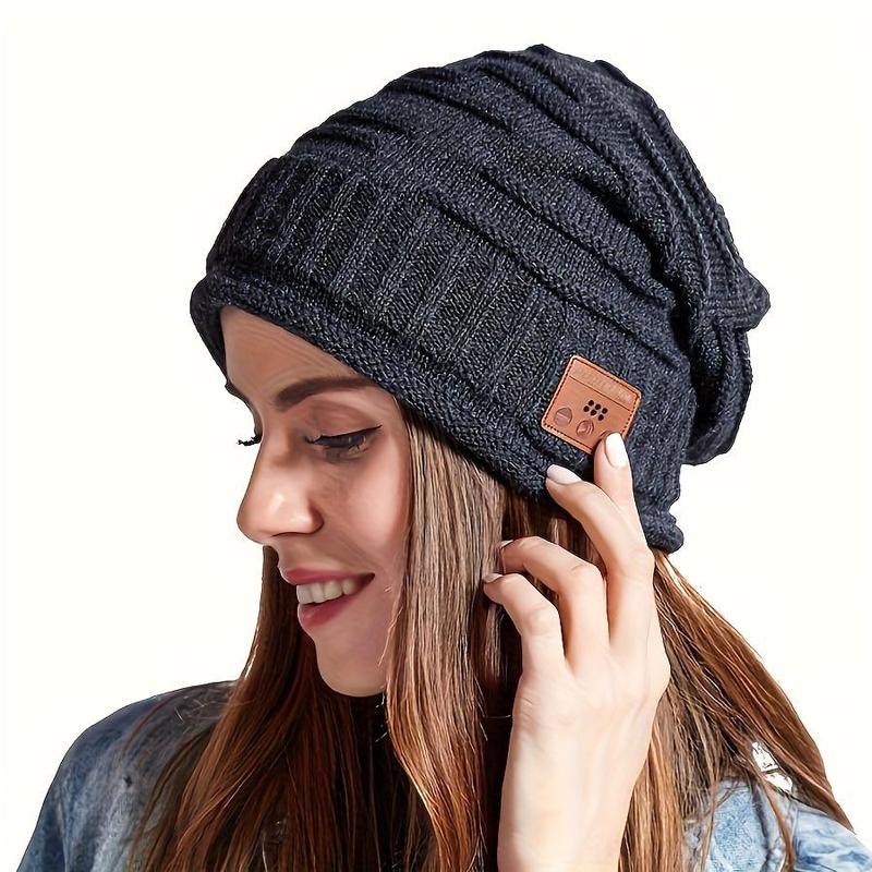 Wireless Beanie Hat, Wireless Music Hat with Headphones, Creative Headphone Cap for Men & Women, Lightweight Headphone Cap for Indoor and Outdoor