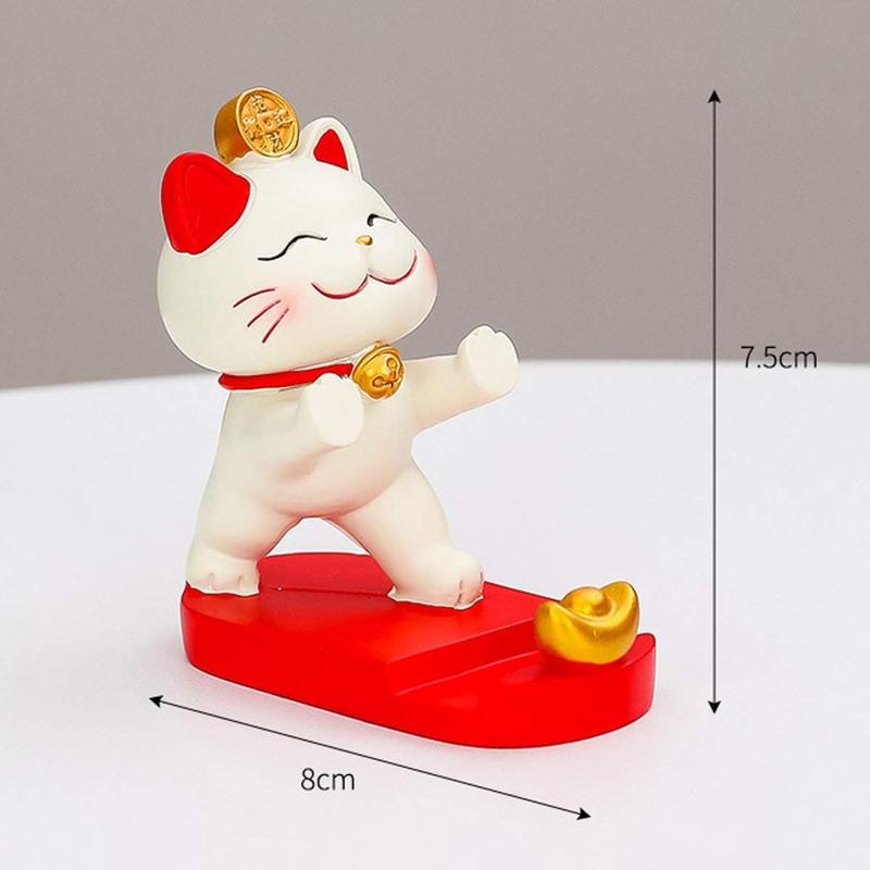 Mobile Phone Stand Accessories - Cute Aesthetic Fortune Lucky Cat Cellphone Smartphone Holder Mount