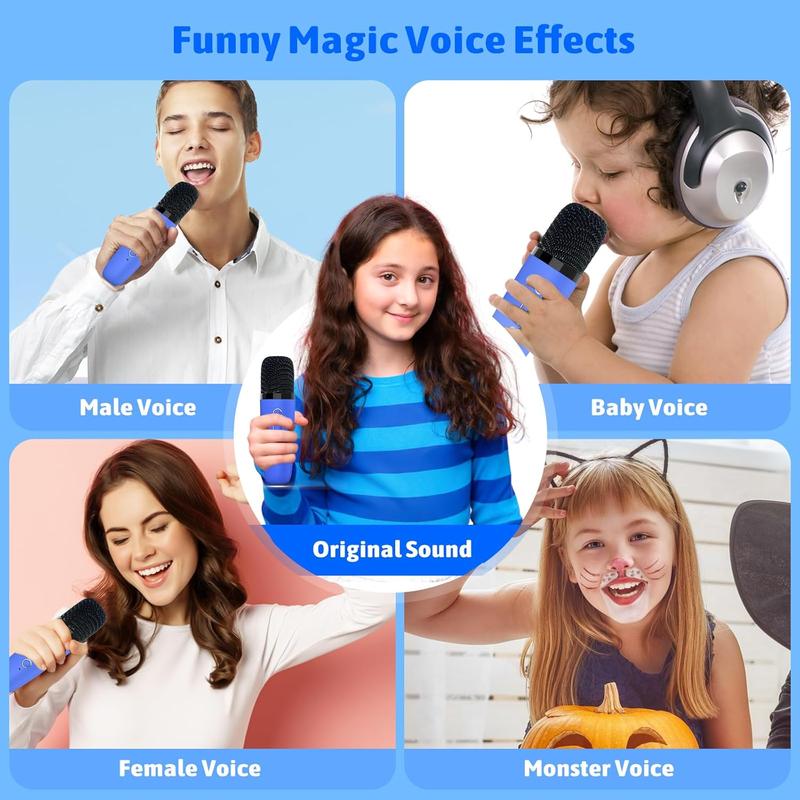 Karaoke Machine for Kids Adults, Portable Bluetooth Speaker with Wireless Microphones and LED Lights, Kids Toys Birthday for Girls and Boys Ages 4,5,6,7,8,9,10,11,12+ Years, Home Party