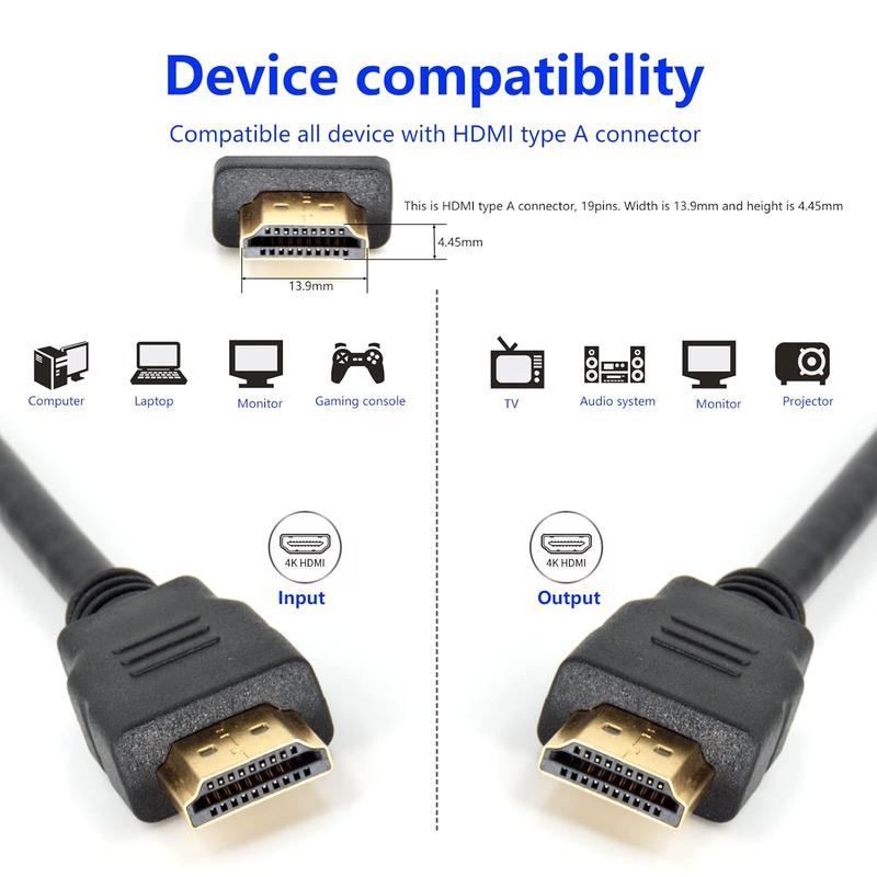 Premium 4K HDMI  2.0 with Ethernet - HDMI 4K  2.0 (4K @ 60Hz) Ready - High Speed 18Gbps -  Plated Connectors - ARC - Video 4K Ultra HD 2160p 1080p 3D HDR - HDMI  6 ft 1.8m