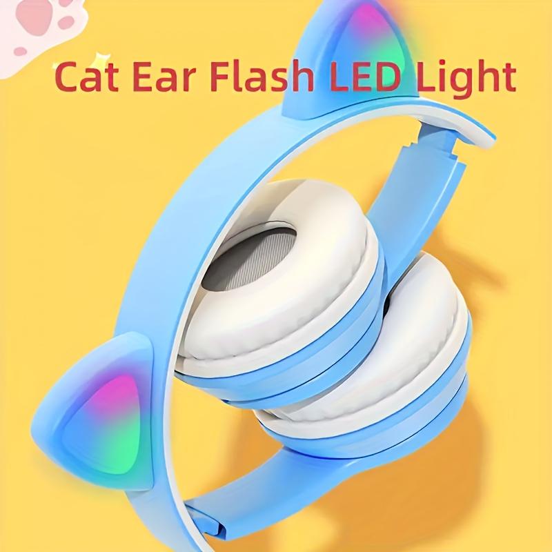 Colorful Cat Ear Earphones, Wireless Earphones, Music Network, Red Foldable Wireless Earphones, Card And Cable Insertable, Essential For Gift Giving