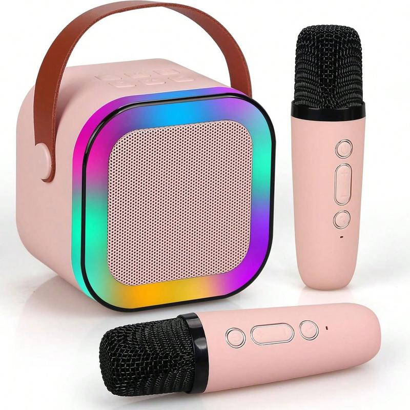 Portable Wireless Karaoke Speaker With Wireless Microphone, HIFI Stereo Sound KTV Speaker System, Wireless Speaker With RGB Colorful LED Lights,Modified Voice,Karaoke Machine For Outdoor, Sports, Travel, Best Gift For Home Party,Birthday Gift