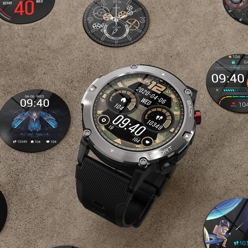 SmartWatch support Bluetooth call, support drag and drop operation + split screen function,19 sports modes,1.32-inch high-definition large screen,low-power, long battery life, waterproof Devices Wearable Smartphone Wristwatch