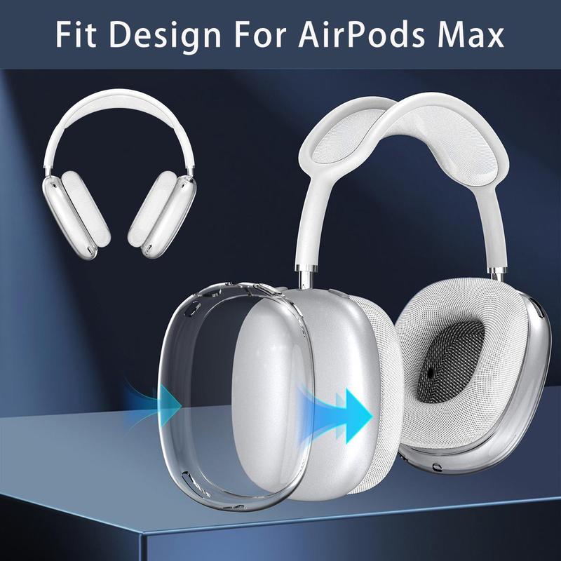 Clear Soft TPU Earphone Case, 1 Pair Transparent Anti-scratch Earphone Cover, Protective Cover for Apple AirPods Max