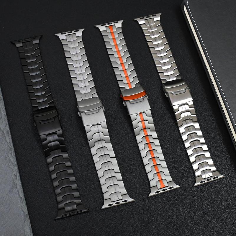 Stainless Steel Watch Band, Fashion Watch Band Compatible with Apple Watch Ultra 2 49mm 44mm 45mm 46mm, Smart Watch Accessories for Men & Women