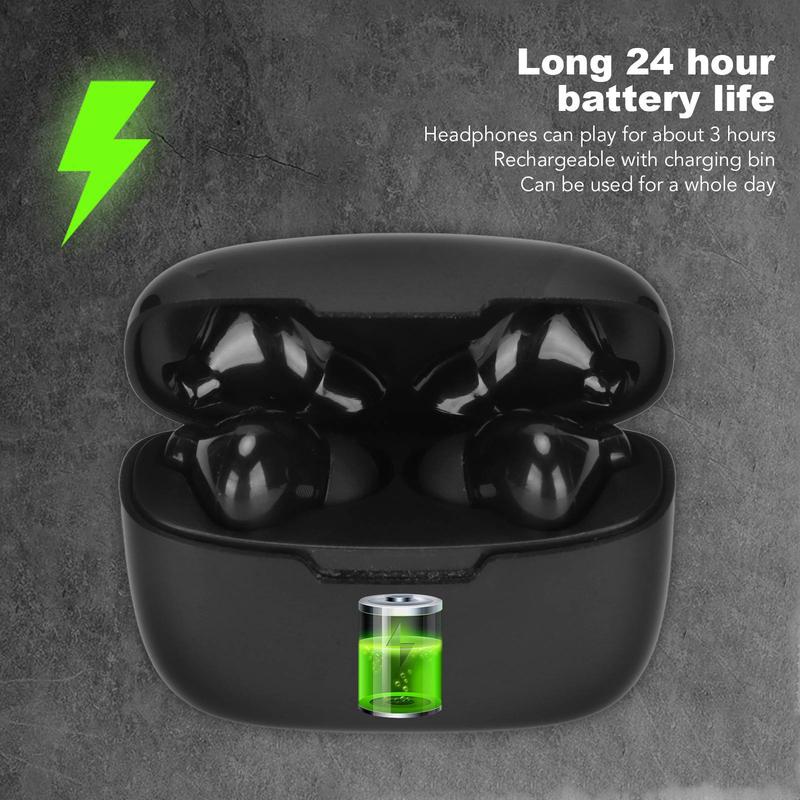 Language Translator Earbuds Multifunction 144 Languages Bluetooth Language Translator Device for Travel Shopping Black White