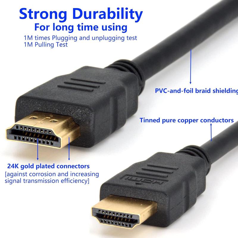 Premium 4K HDMI  2.0 with Ethernet - HDMI 4K  2.0 (4K @ 60Hz) Ready - High Speed 18Gbps -  Plated Connectors - ARC - Video 4K Ultra HD 2160p 1080p 3D HDR - HDMI  6 ft 1.8m