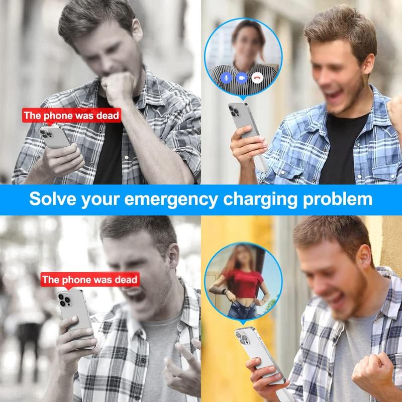 Portable emergency power bank support (Type-c or Lightning)