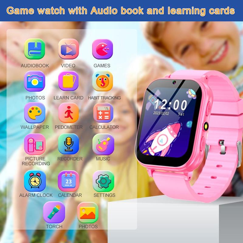 KGG Smart Watch for Students, Fashionable Digital Watch with Flashlight & Music Video Player, Pedometer Habit Tracking Sports Watch for Boys & Girls