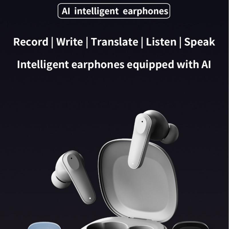 Translation Wireless Earphones, Support 144 Languages Real Time Bluetooth-compatible Translation Headphones, Support Playing Music Phone Calls Headphones & Meeting Summary Earbuds, Portable Electronic Headset