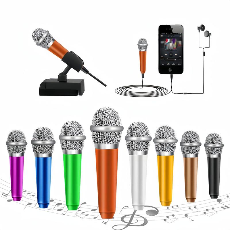 Mini Microphone, Tiny Microphone, Phone Microphone, Microphone, Mini Karaoke Microphone, for Voice Recording Chatting and Singing on iPhone, Android, PC(Orange)