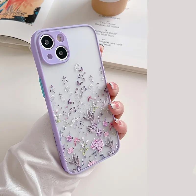 Floral Pattern Phone Case, 1 Count Fashion Phone Protective Case For Woman Girls, Premium Chic Phone Case For Apple Series