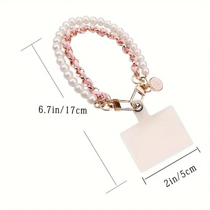 Fashion Faux Pearl Decorated Phone Chain, 3 Counts Anti-lost Phone Lanyard, Phone Strap for Women & Girls, Fashion Phone Accessories