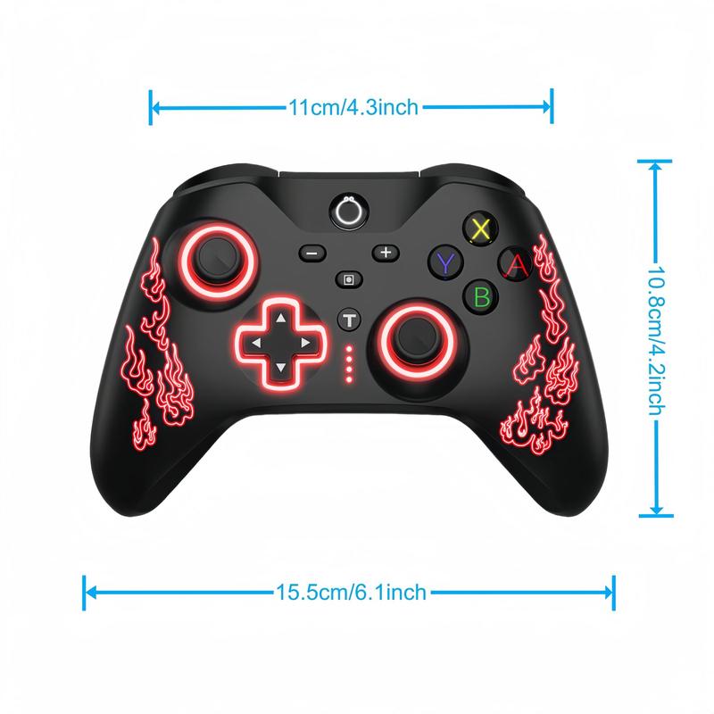 Wireless Controller, 1 Count with RGB LED Programmed Motion-Control Vibration, Hall Plate Machine Wukong Game Controller for Switch Lite OLED, Windows PC, iOS, Android